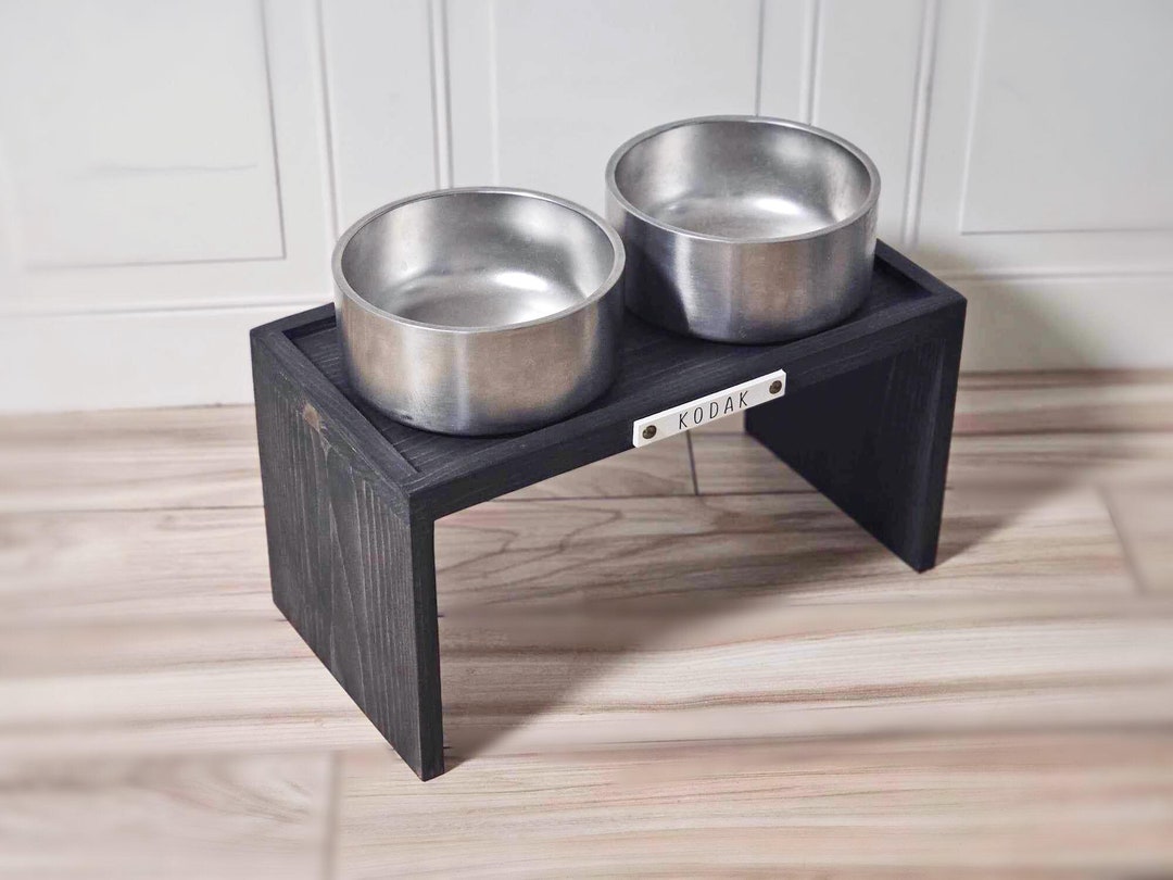 Modern Dog Bowl Stand Wood Dog Feeder Raised Dog Food Platform Dog Bowl