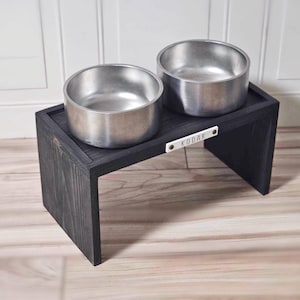Modern Dog Bowl Stand | Wood Dog Feeder | Raised  Dog Food Platform | Dog Bowl Riser | Pet Feeder | Double Dog Bowl Holder | Dog Gift | Pets