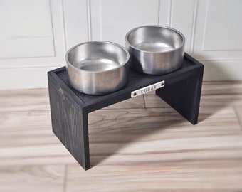 Soporte moderno para cuencos de perro / Comedero de madera para perros / Plataforma elevada para comida de perros / Elevador de cuencos para perros / Comedero para mascotas / Soporte doble para cuencos de perro / Regalo para perros / Mascotas
