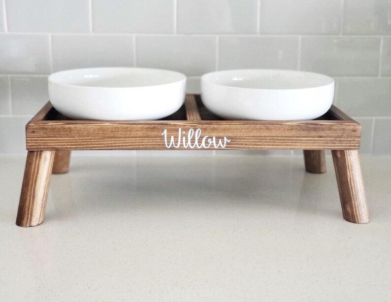 Elevated Feeder for Medium to Large Dogs Ceramic Dog Bowls Etsy