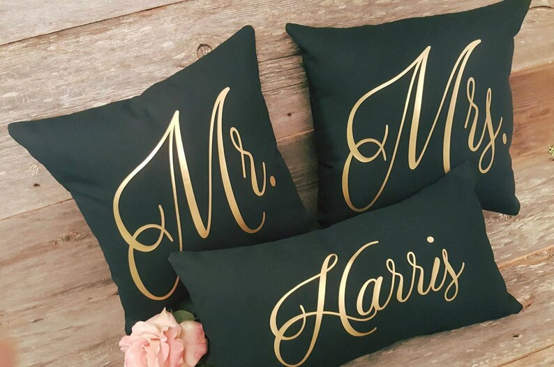 Personalized Mr and Mrs Pillow Set Wedding Pillow Wedding Etsy