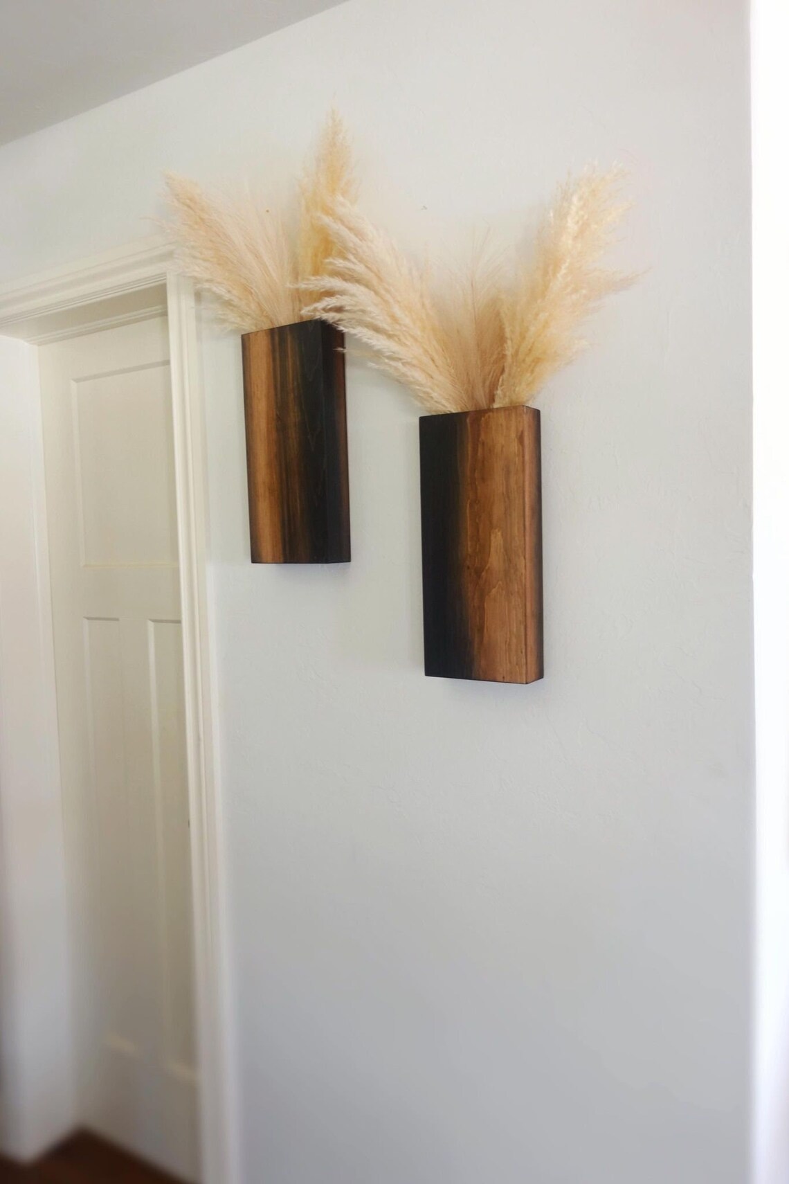 Modern Wall Mounted Plant Holder Wooden Wall Flower Vase Etsy