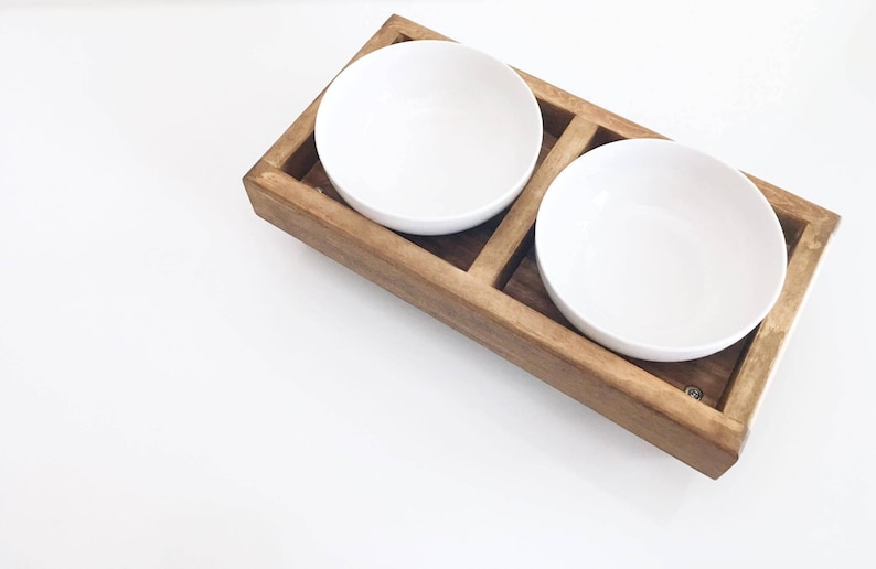 Elevated Dog Feeder Raised Dog Bowls Mid Century Modern Etsy