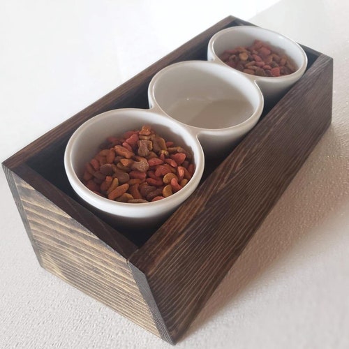 Tilted Cat Bowls | Angled Pet Feeder | Whisker Fatigue Cats | Elevated Feeder Small Dogs and Cats | Modern Pet Bowl Stand | Cat Dish | shops Cats