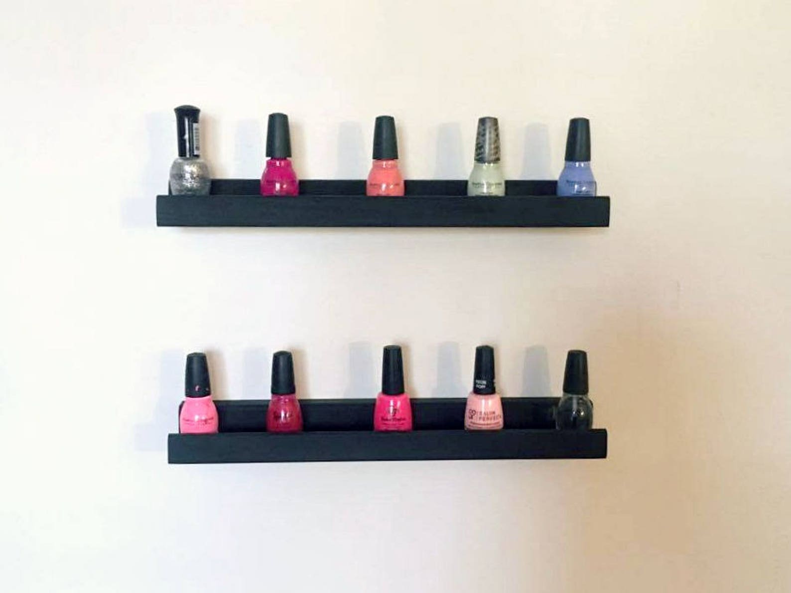 Wall Mounted Nail Polish Shelves Makeup Shelves Cosmetic Etsy
