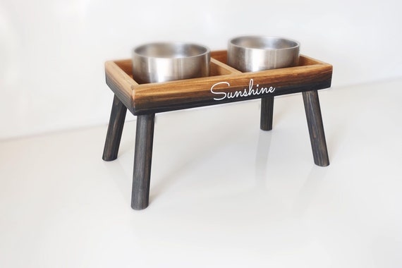 DIY Modern Dog Food Bowl Stand