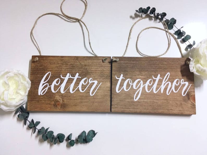 Better Together Chair Signs Mr and Mrs Chair Signs Wedding Day Decorations Wedding Decor Rustic Wedding Outdoor Wedding His Hers image 3