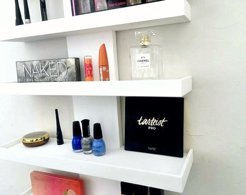 Wall Mounted Makeup Organizer Tiered Makeup Shelf Cosmetic Etsy Canada