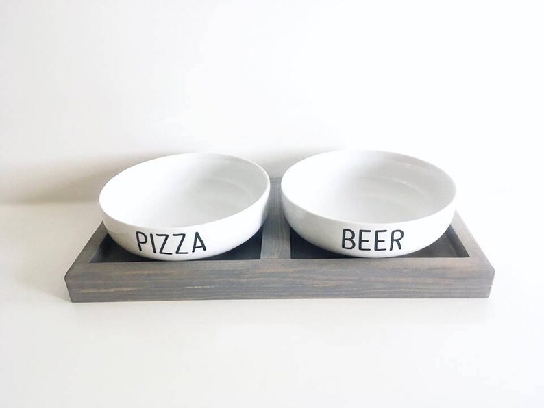 Pizza and Beer Dog Bowls Funny Dog Bowl Gift Set Medium Etsy