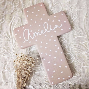 Personalized Baby Girl Name Cross | Baby Shower Gift for Girls | Christian Nursery Decor  | Wall Cross Newborn Baby | Baptism Gift for Child