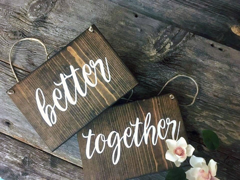 Better Together Chair Signs Mr and Mrs Chair Signs Wedding Day Decorations Wedding Decor Rustic Wedding Outdoor Wedding His Hers image 7