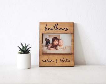 personalized brothers picture frame | 4 x 6 photo frame | brother room decor | big brother little brother pic frame | brother gifts | names