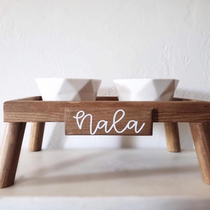 Modern Elevate Dog Feeder | Pretty Dig Bowls | Raised Ceramic Dog Bowls | Personalized Dog Bowls | Doggy Diner Table | Senior Dog | Adoption
