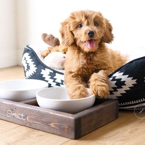 ceramic dog bowl set with stand