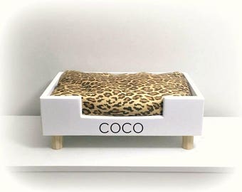 Personalized Dog Bed | Leopard Print Bed | Pet Beds | Pet Bedding | Pet Furniture | Dog Beds | Teacup Dog Bed | Cat Beds | Modern Dog Bed