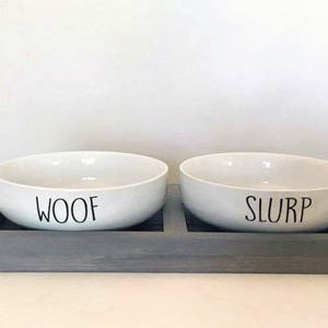 Large Custom Pet Bowls | Pet Feeding Station | Large Pet Dish | Personalized Pet Bowls | Rustic Dog Feeder | Large Dog Bogs | Pet Dishes bild 2