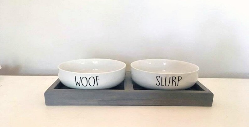 Large Custom Pet Bowls | Pet Feeding Station | Large Pet Dish | Personalized Pet Bowls | Rustic Dog Feeder | Large Dog Bogs | Pet Dishes bild 2