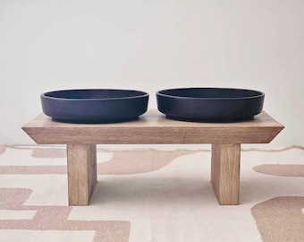 Comedero para mascotas de madera minimalista moderno / Soporte para cuencos para perros / Soporte elevado para cuencos para mascotas / Cuencos para perros altos y elevados / Mesa con plataforma para comida para gatos / Regalos para perros
