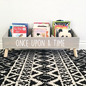 Book Bin For Kids Personalized Book Shelves Kids Book Storage Organization Chidrens Book Box Custom Bookshelf Nursery Decor Baby image 3