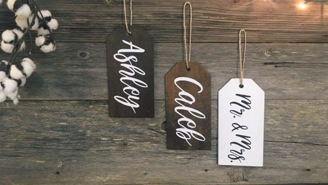 Christmas Stocking Tags Large Wooden Stocking Tags Personalized