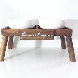 Large Elevated Dog Bowl Stand - X Pattern Farmhouse Table - Raised Dog  Feeder