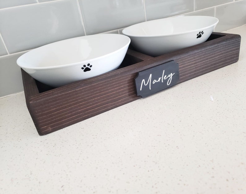 Pet Bowl Stand Ceramic Dog Food Stand Food Water Pet Bowls Etsy