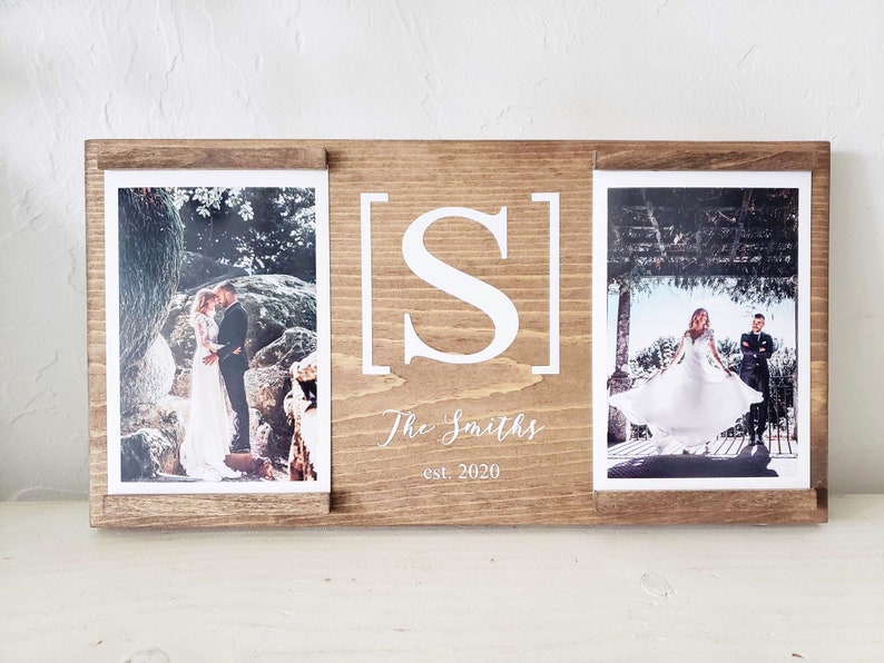 Wedding Engagement Picture Frame Personalized Name Photo Etsy