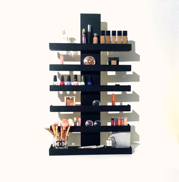 Wall Mounted Makeup Shelf Makeup Organizer Nail Polish Holder Make up Shelf  Monogramed Makeup Organizer Hanging Makeup Shelf 