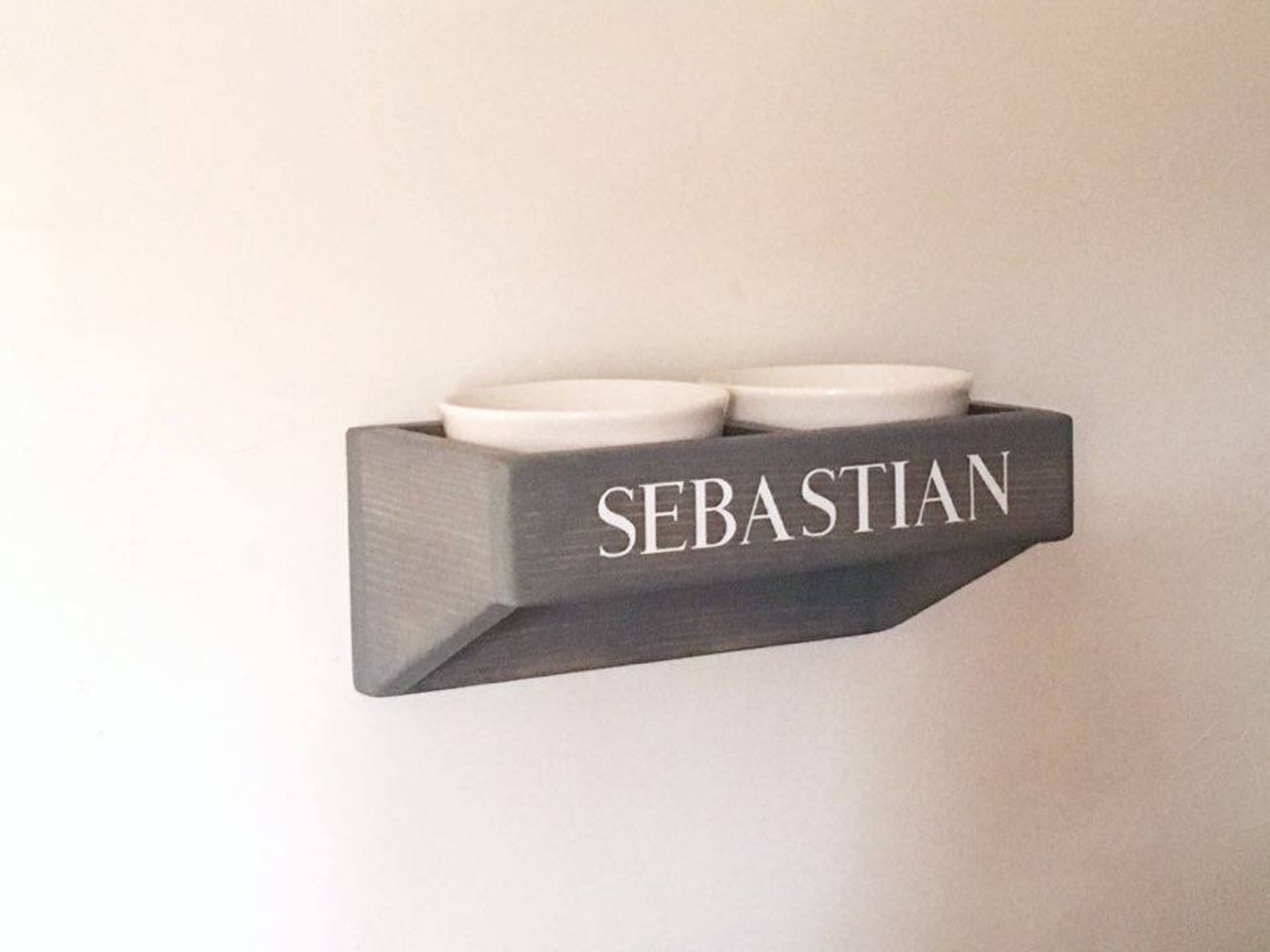 Wall Mounted Dog Feeder Dog Bowls Pet Feeding Station Etsy