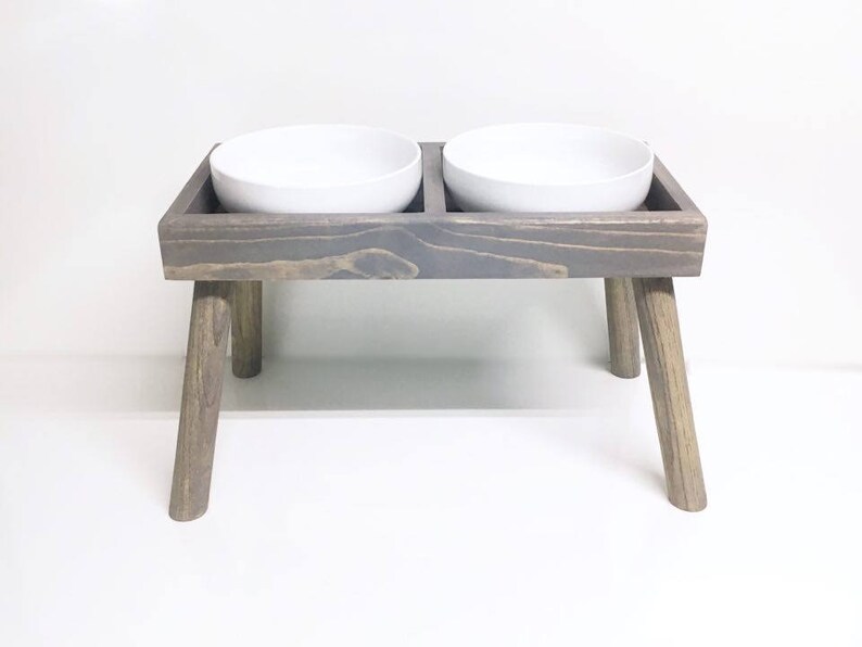 Elevated Dog Bowl Feeder Large Breed Dog Furniture Raised Dog Feeder Puppy Large Dog Bowls Modern Contemporary Dog Feeding Stand