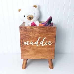 Dog Toy Box | Puppy Toy Box | Pet Toy Box Storage | Pet Toy Organization | Wood Toy Box for Dogs Cats | Dog Toy Storage | Modern Toy Bin