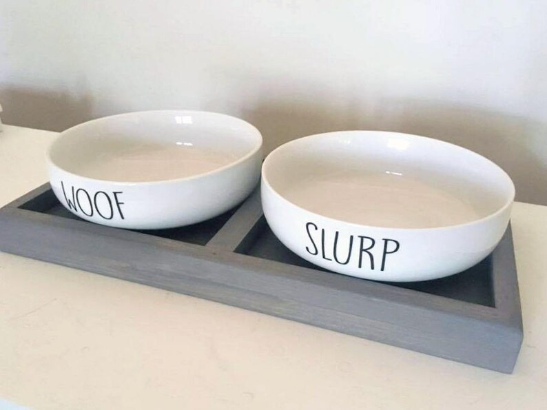 Large Custom Pet Bowls | Pet Feeding Station | Large Pet Dish | Personalized Pet Bowls | Rustic Dog Feeder | Large Dog Bogs | Pet Dishes bild 3