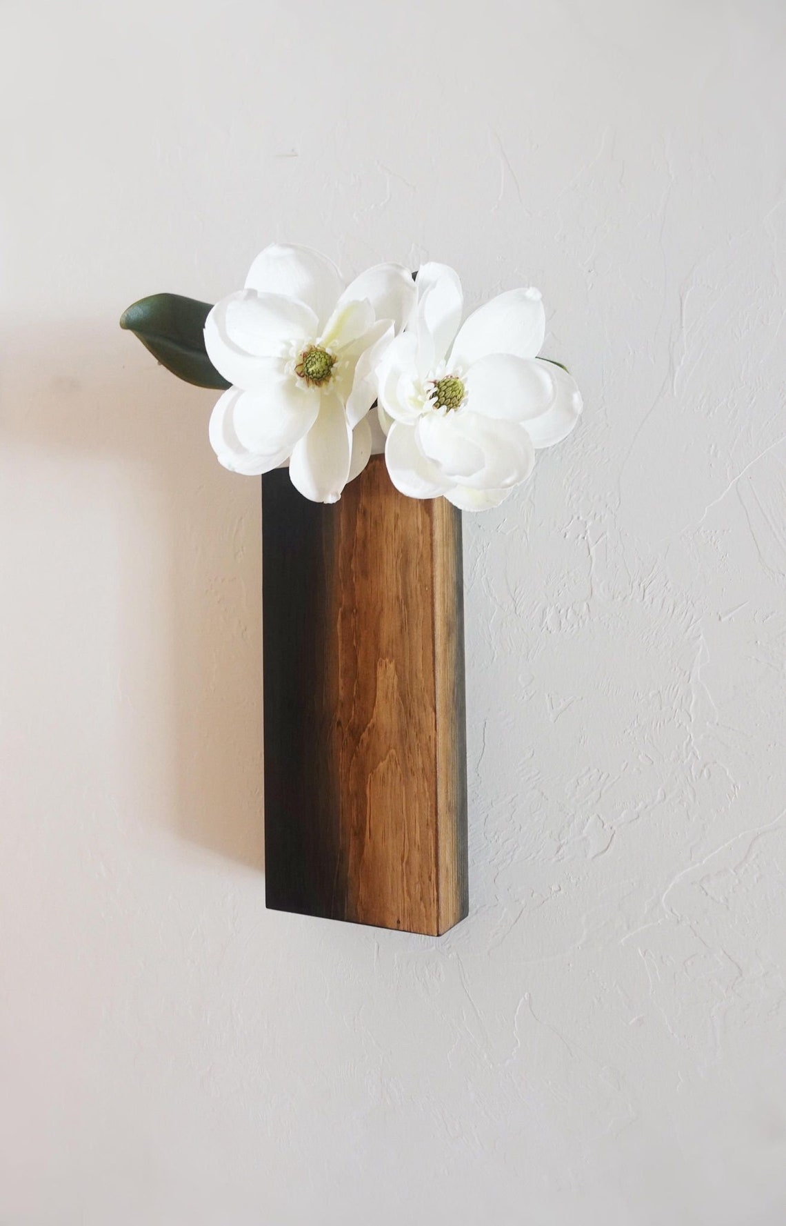 Modern Wall Mounted Plant Holder Wooden Wall Flower Vase Etsy
