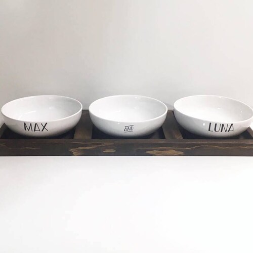 Large Three Bowl Dog Feeder | Large Dog Bowls shops | Large Dog Feeding Stand | Dog Bowl Stand | Dog Feeding Station | Multi Pet Feeding Stand