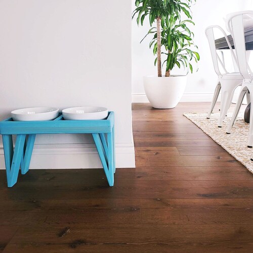 Elevated Dog Feeder Raised Dog Bowls Mid Century Modern Etsy