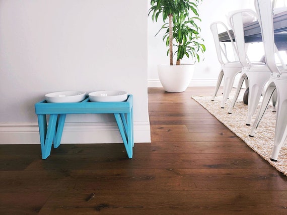 Elevated Modern Wood Dog Food Stand Raised Dog Feeder Etsy