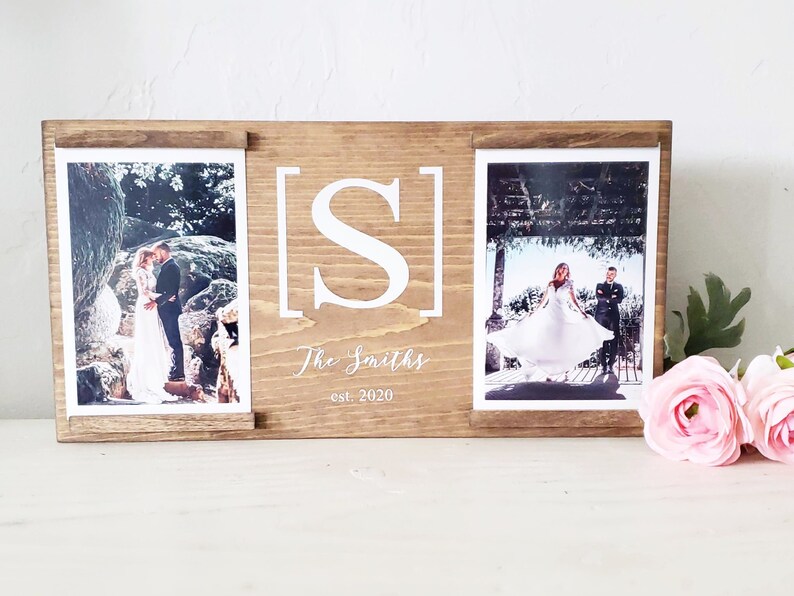 Wedding Engagement Picture Frame Personalized Name Photo Etsy