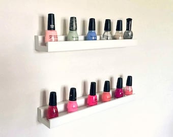 Wall Mounted Nail Polish Shelves | Makeup Shelves | Cosmetic Display | Nail Polish Organizer | Nail Salon | Nail Tech | Gifts for Her | Teen