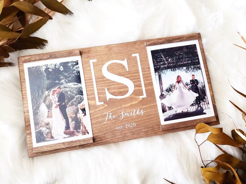 Wedding Engagement Picture Frame Personalized Name Photo Etsy