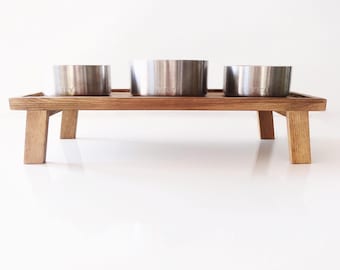 Elevated Dog Bowl Table | Raised Feeding Bowl Platform | Tall Dog Bowl Stand |  | Yeti Boomer Bowl Dog Stand | Triple Bowl Feeder | Dog Gift