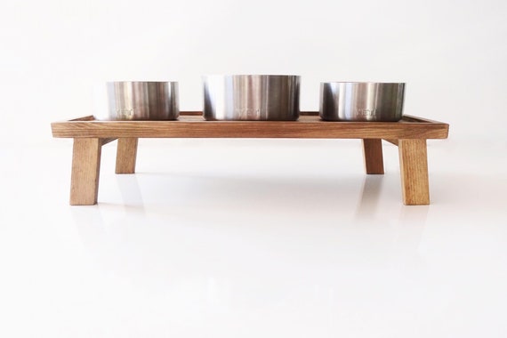 Large Elevated Dog Bowl Stand - X Pattern Farmhouse Table - Raised Dog  Feeder