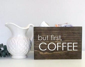 Pero primero, café / Almacenamiento de café / Portavasos K / Almacenamiento de condimentos / Regalos para él / Regalos para ella / Regalo para mamá / Regalo para maestros / Bebida