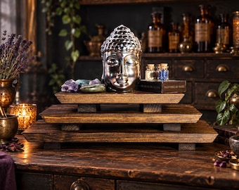 Wooden Altar Tray for Ritual and Crystal Display (set of 3)