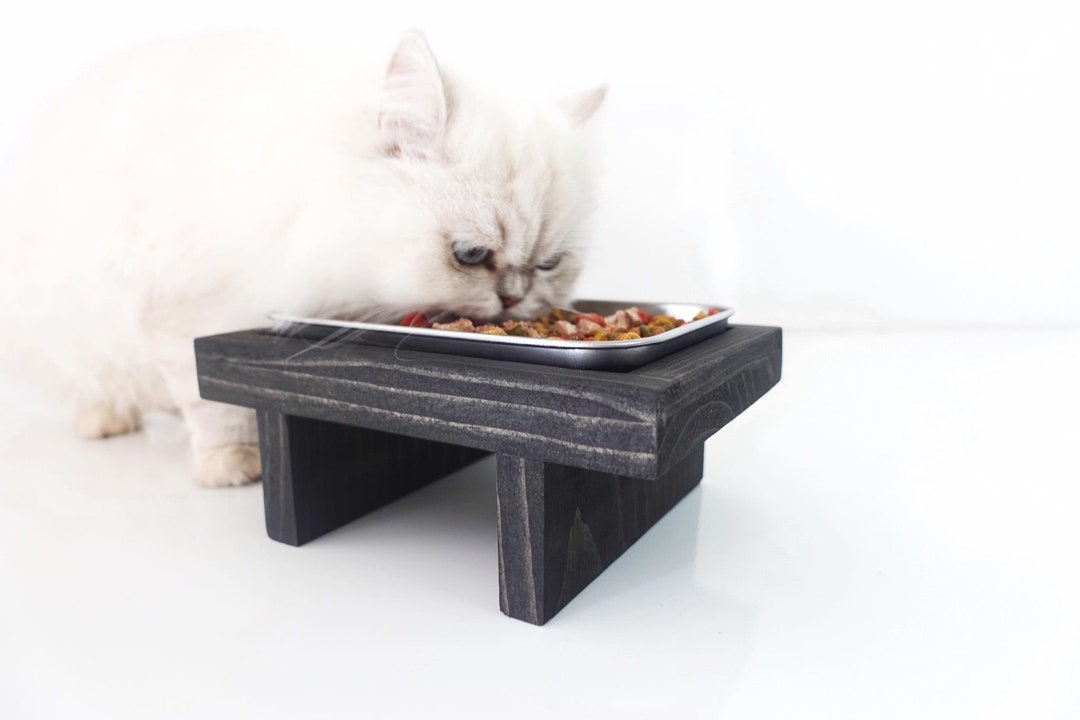 Single Plate Stand Cats Small Dog Feeder Whisker Fatigue Cat Lover Gift