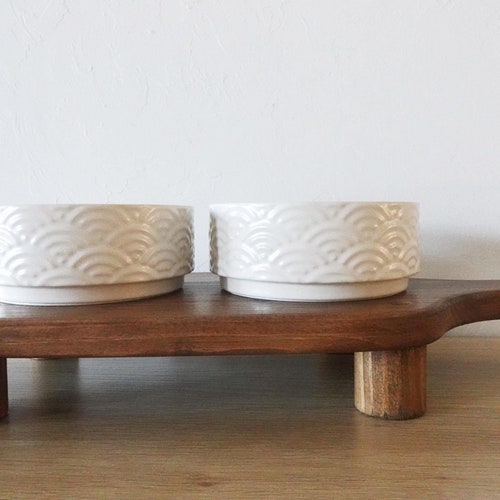 Cutting board dog feeder | raised dog bowl shops platform | dog bowl riser | elevated farmhouse dog bowl stand | farmhouse kitchen | dog table