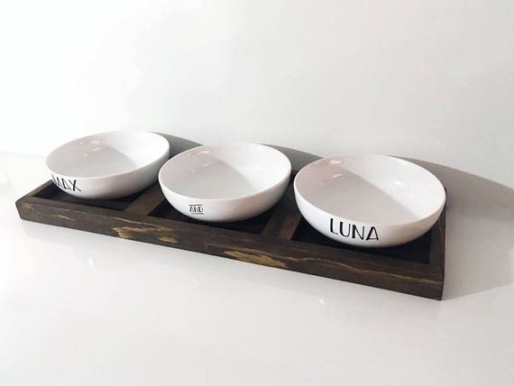 Large Three Bowl Dog Feeder Large Dog Bowls Large Dog Etsy