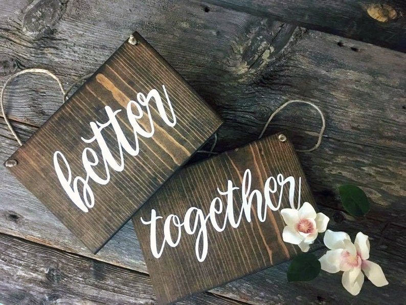 Better Together Chair Signs Mr and Mrs Chair Signs Wedding Day Decorations Wedding Decor Rustic Wedding Outdoor Wedding His Hers image 5