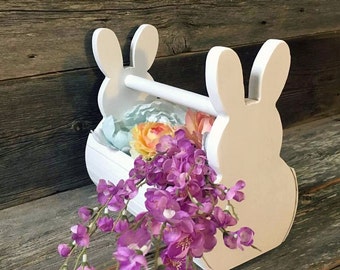 Easter Basket | Wooden Easter Basket | Easter Gift Basket | Easter Decor | Kids Easter Baskets | Wood Easter Basket | Bunny Rabbit Basket