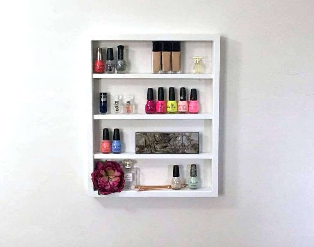 Wall Mounted Makeup Shelf Nail Polish Shelf Makeup Organizer Gifts for