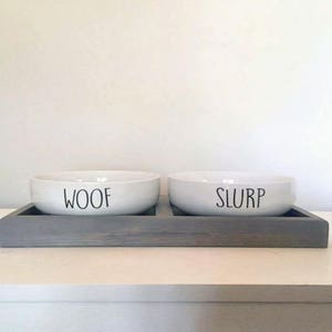Large Custom Pet Bowls | Pet Feeding Station | Large Pet Dish | Personalized Pet Bowls | Rustic Dog Feeder | Large Dog Bogs | Pet Dishes bild 1